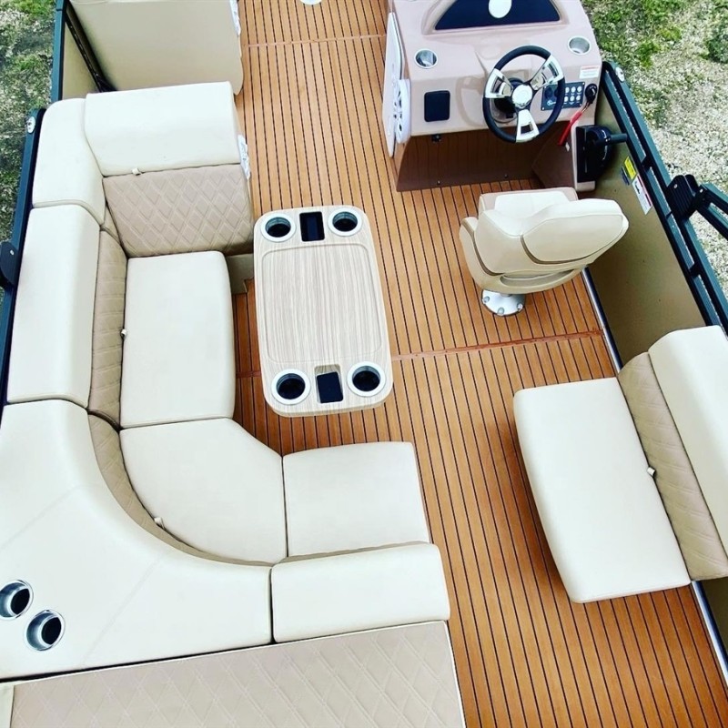 29 قدمًا من Tritoon Aluminium Party Barge Ponto Boat للبيع